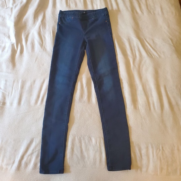H&M Stretchy Jeggings Dark Blue with Pockets Mid Rise - Size 4 - Picture 1 of 9